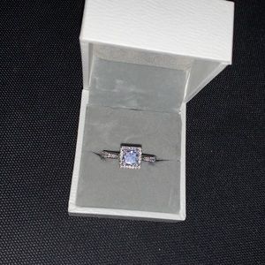 Sterling silver engagement ring